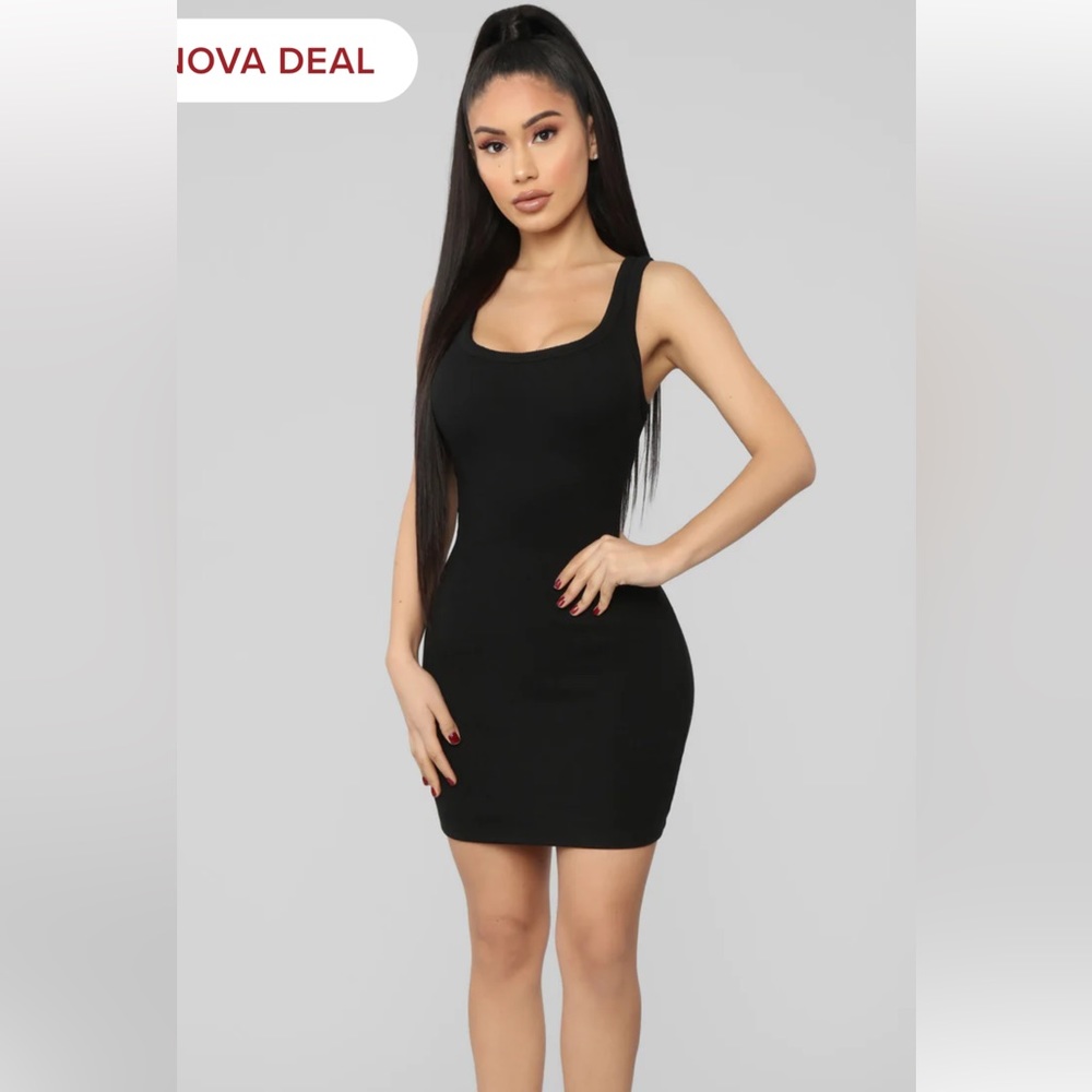 Black bodycon style mini dress